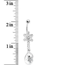 将图片加载到图库查看器，Crystalline Gem Explosion Teardrop Flower Belly Ring

