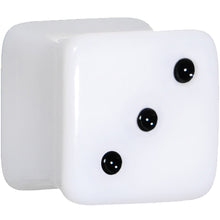 将图片加载到图库查看器，00G White Acrylic Square Dice Saddle Plug
