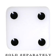 将图片加载到图库查看器，00G White Acrylic Square Dice Saddle Plug
