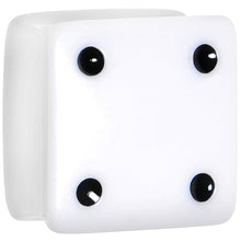 Load image into Gallery viewer, 18mm White Acrylic Square Dice Saddle Plug
