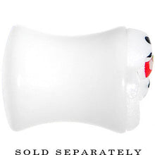 将图片加载到图库查看器，0G White Acrylic Berry Polka Dot Bow Saddle Plug
