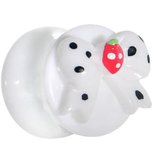将图片加载到图库查看器，1/2 White Acrylic Berry Polka Dot Bow Saddle Plug
