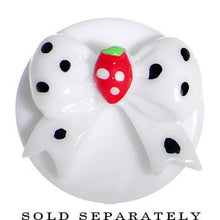 将图片加载到图库查看器，1/2 White Acrylic Berry Polka Dot Bow Saddle Plug

