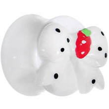 Load image into Gallery viewer, 9/16 White Acrylic Berry Polka Dot Bow Saddle Plug
