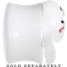 Load image into Gallery viewer, 5/8 White Acrylic Berry Polka Dot Bow Saddle Plug
