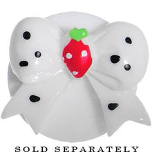 Load image into Gallery viewer, 5/8 White Acrylic Berry Polka Dot Bow Saddle Plug
