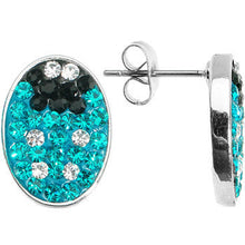 Load image into Gallery viewer, Ferido Crystal Blue Ladybug Stud Earrings
