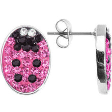 将图片加载到图库查看器，Ferido Crystal Pink Ladybug Stud Earrings
