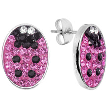 将图片加载到图库查看器，Ferido Crystal Pink Ladybug Stud Earrings
