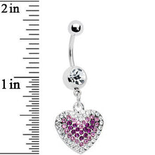 将图片加载到图库查看器，Crystalline Gem Violet Paved Heart Belly Ring

