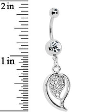 Load image into Gallery viewer, Crystalline Gem Stylish Paved Leaf Belly Ring
