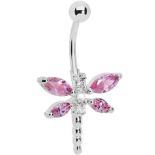 将图片加载到图库查看器，Radiant Pink Dragonfly Belly Ring

