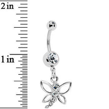 将图片加载到图库查看器，Crystalline Gem Journey Flutter Butterfly Belly Ring
