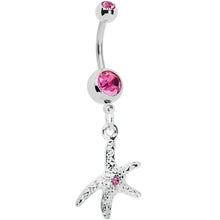 将图片加载到图库查看器，Pink Gem Starfish Belly Ring
