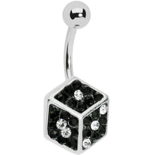 将图片加载到图库查看器，Black Gem Paved Dice Belly Ring
