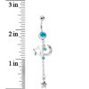 Load image into Gallery viewer, Celestial Skies Blue Gem Belly Ring
