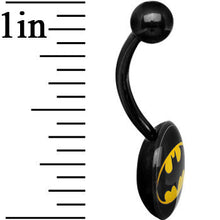 Load image into Gallery viewer, Black Acrylic Batman Logo Belly Ring
