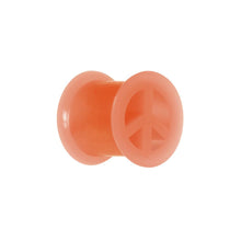 Load image into Gallery viewer, Neon Silicone Peace Sign Tunnel 00G to 14mm
