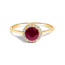 将图片加载到图库查看器，10K White Gold Purple Amethyst and 1/10 Cttw Diamond Halo Ring
