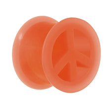 Load image into Gallery viewer, Neon Silicone Peace Sign Tunnel 00G to 14mm
