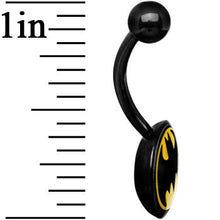 Load image into Gallery viewer, Black Acrylic Batman Logo Belly Ring
