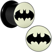 Load image into Gallery viewer, 7/16 Black Acrylic Glow in the Dark Batman Plug Set

