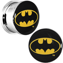 Load image into Gallery viewer, 9/16 Stainless Steel Batman Logo Screw Fit Plug Set
