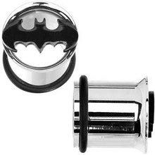 Load image into Gallery viewer, 7/16 Stainless Steel Batman Tunnel Plug Set
