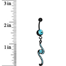 将图片加载到图库查看器，Aqua Double Swirl Belly Ring
