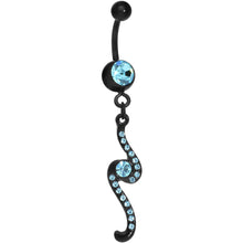 将图片加载到图库查看器，Aqua Double Swirl Belly Ring
