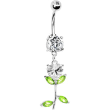 Load image into Gallery viewer, I love Tulips Clear Dazzle Flower Belly Ring
