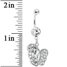 Load image into Gallery viewer, Abstract Crystalline Butterfly Belly Ring
