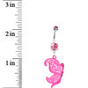 将图片加载到图库查看器，Neon Pink Butterfly Belly Ring
