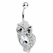 将图片加载到图库查看器，Clear Gem Midnight Owl Belly Ring
