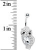 将图片加载到图库查看器，Clear Gem Midnight Owl Belly Ring
