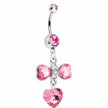 Load image into Gallery viewer, Heavenly Flight Pink Gem Belly Ring
