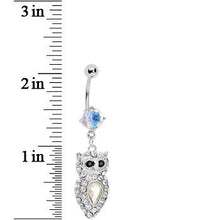 Load image into Gallery viewer, Sparkling Crystalline Gem Owl Belly Ring
