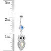 Load image into Gallery viewer, Sparkling Crystalline Gem Owl Belly Ring
