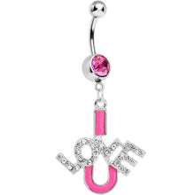Load image into Gallery viewer, Pink I Love You Belly Ring

