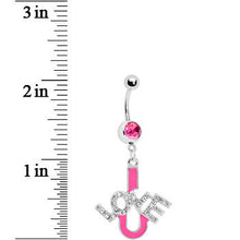Load image into Gallery viewer, Pink I Love You Belly Ring
