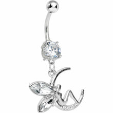将图片加载到图库查看器，Crystalline Fairy on a Crescent Moon Belly Ring
