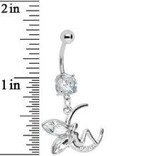 将图片加载到图库查看器，Crystalline Fairy on a Crescent Moon Belly Ring
