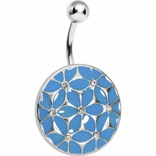 Load image into Gallery viewer, Blue Pocketful of Posie Flower Belly Ring
