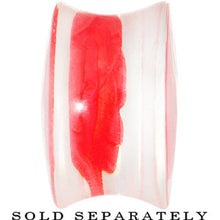 Load image into Gallery viewer, 18mm Clear Acrylic Red Floating Rose Flower Saddle Plug
