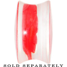 Load image into Gallery viewer, 20mm Clear Acrylic Red Floating Rose Flower Saddle Plug
