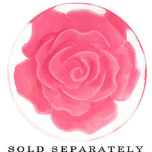将图片加载到图库查看器，7/8 Clear Acrylic Pink Floating Rose Flower Saddle Plug
