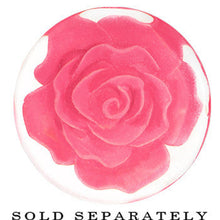 Load image into Gallery viewer, 24mm Clear Acrylic Pink Floating Rose Flower Saddle Plug
