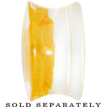 Load image into Gallery viewer, 18mm Clear Acrylic Yellow Floating Rose Flower Saddle Plug
