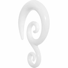Load image into Gallery viewer, 0G White Acrylic Swirl Spiral Taper
