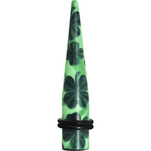 将图片加载到图库查看器，00G Green Acrylic Four Leaf Clover Field Taper
